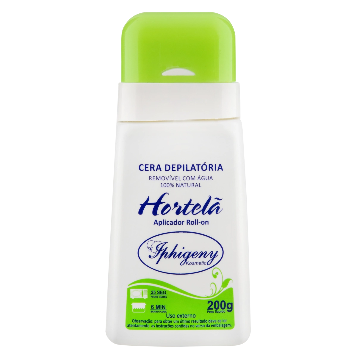 Cera Depilatória Roll On Hortelã Iphigeny Kosmetic 200g