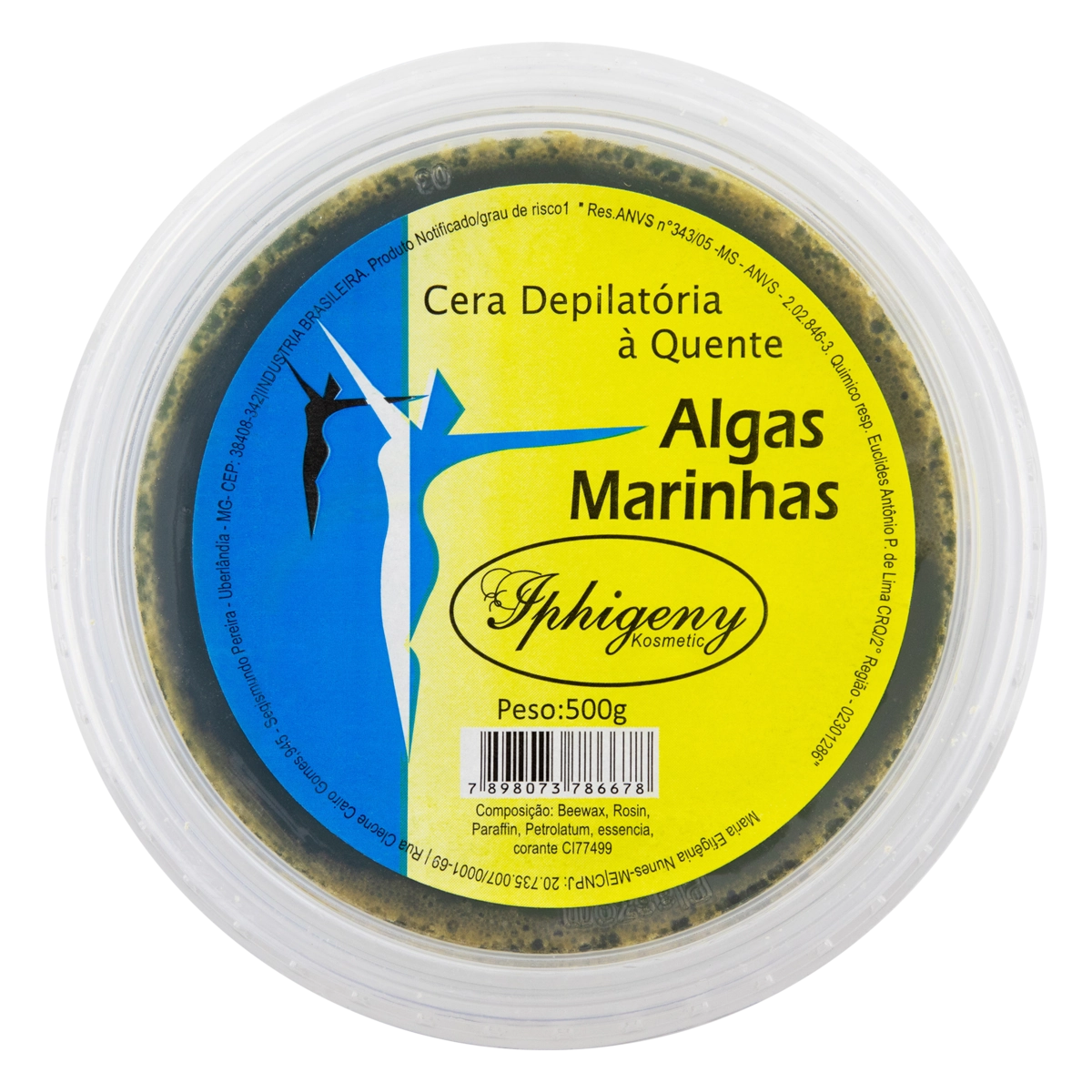 Cera Depilatória Quente Algas Marinhas Iphigeny Kosmetic 500g