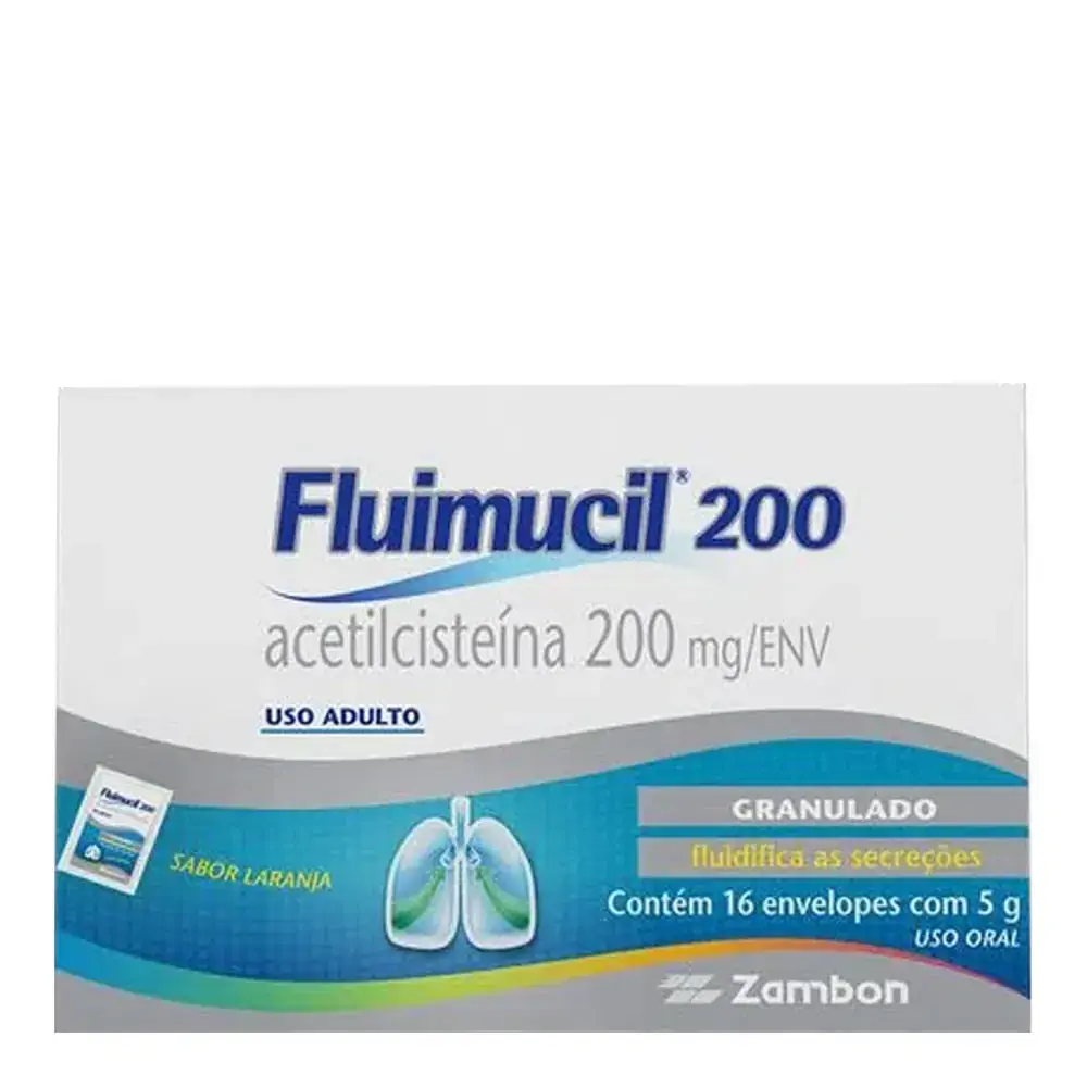Fluimucil 200mg/env Laranja Zambon Caixa 16 Envelopes