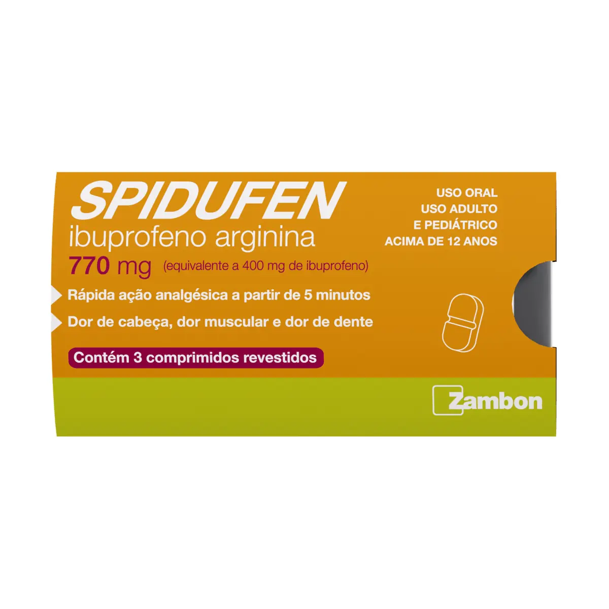 Spidufen 770mg Zambon 3 Comprimidos Revestidos