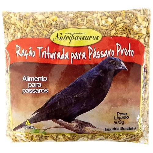 Ração Triturada para Pássaro Preto Nutripássaros Sabor Banana 500g