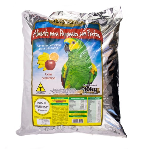 Alimento para Papagaios Nutripássaros com Frutas 10kg