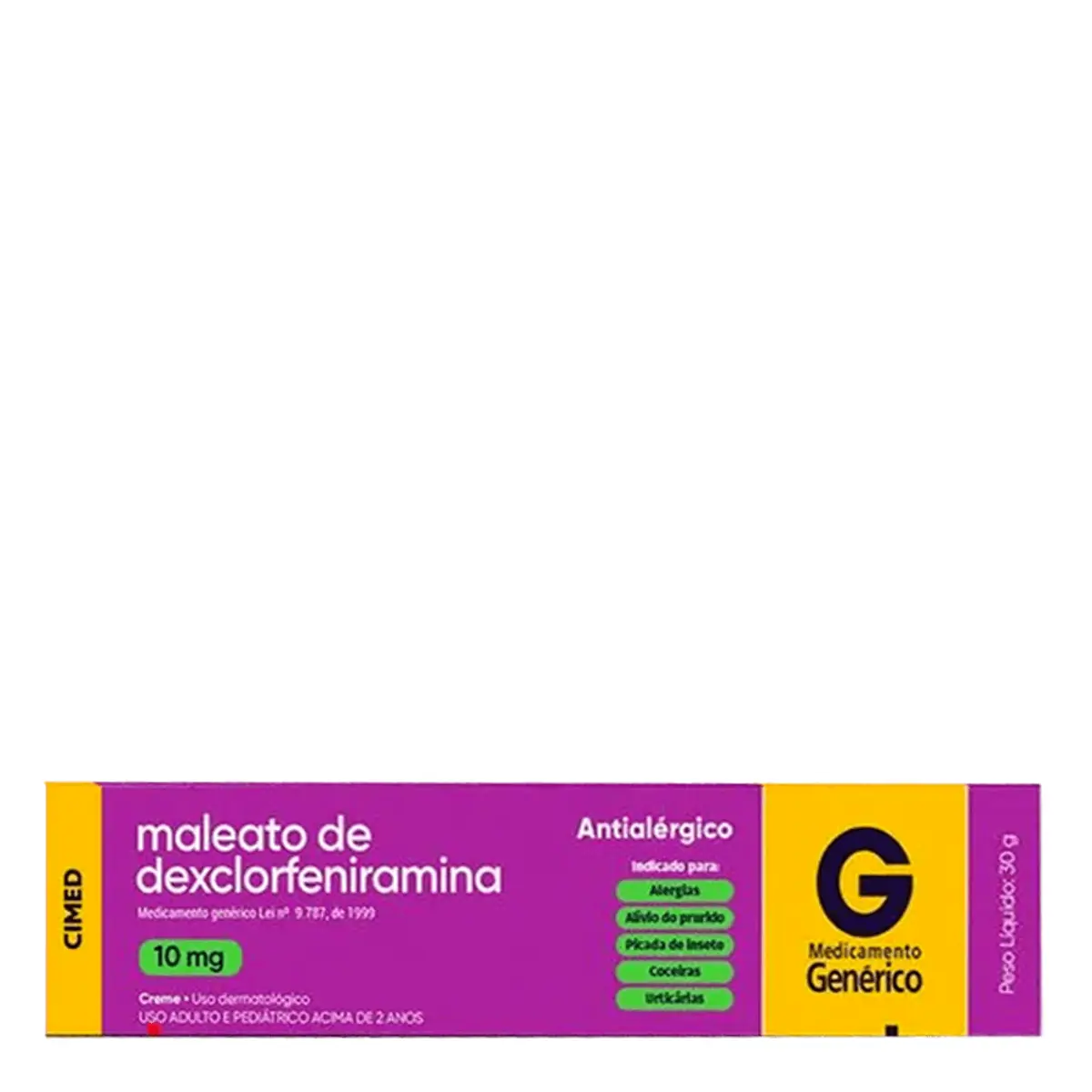 Maleato De Dexclorfeniramina 10mg/g Cimed Caixa 30g Creme
