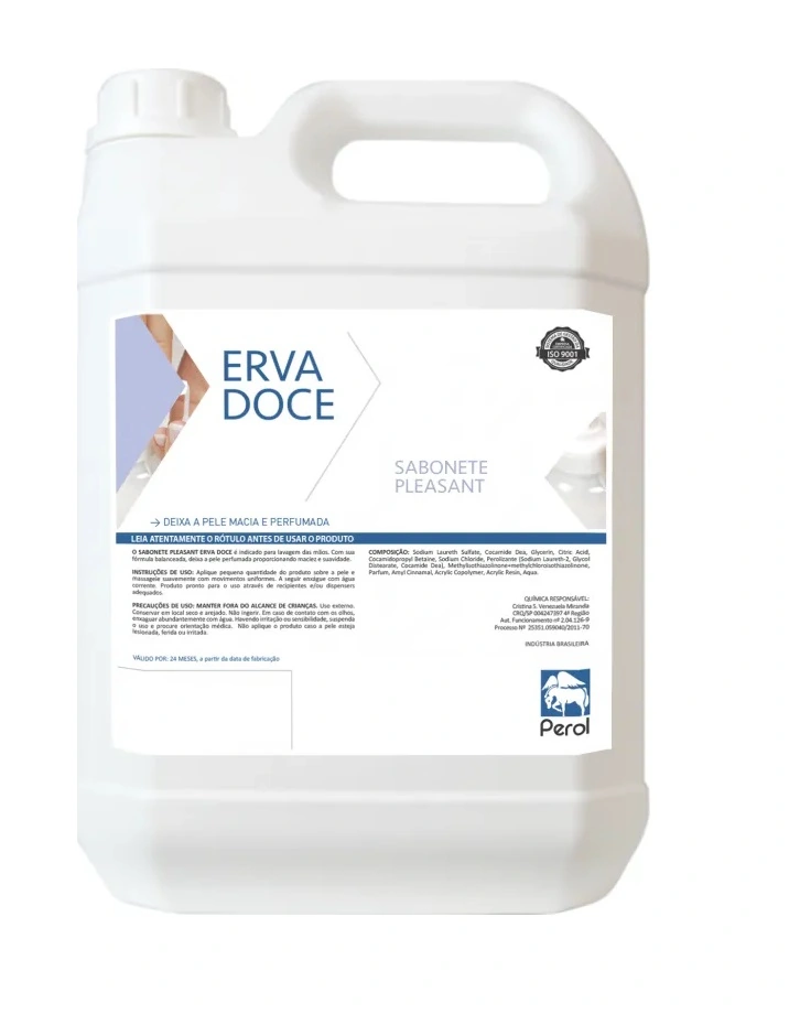 Sabonete Pleasant Erva Doce - Sabonete Liquido Perolado - Perol - 5 Litros