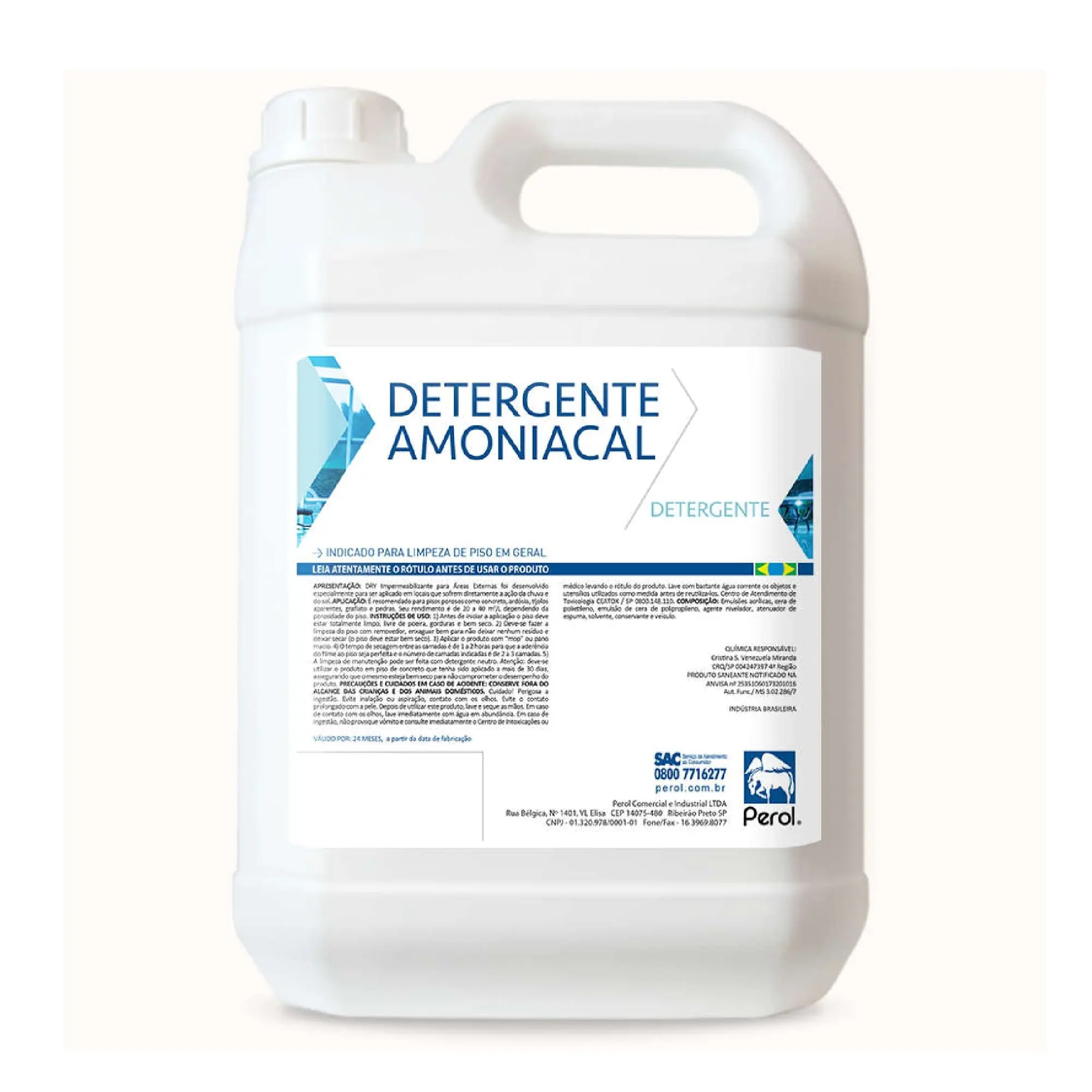 Detergente Amoniacal - Limpador Concentrado - Perol - 5 Litros
