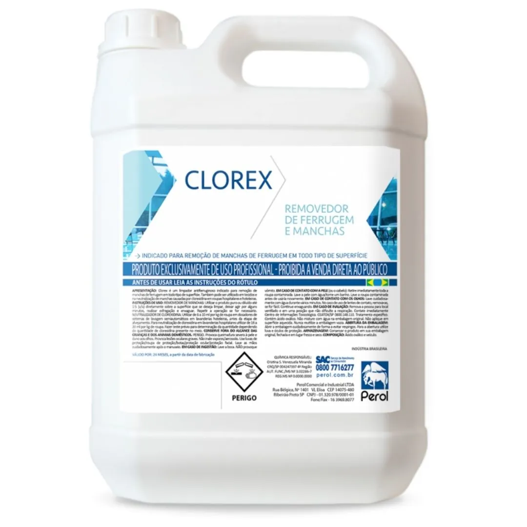 Clorex Limpador De Manchas De Ferrugem Em Pisos 5l