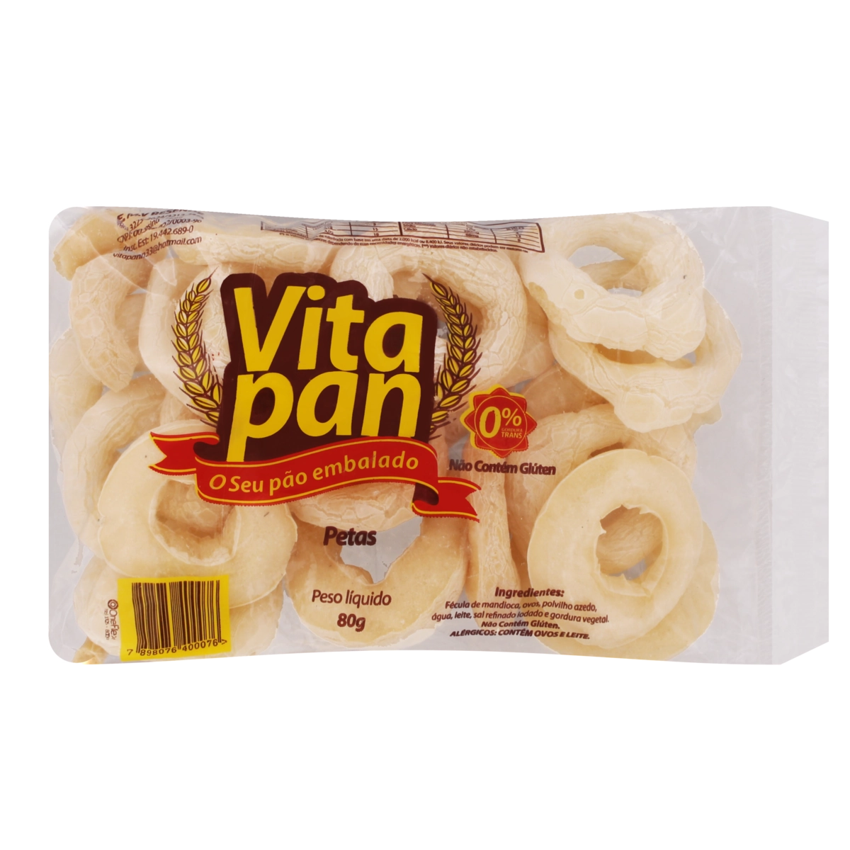 Biscoito Peta Sem Glúten Vitapan Pacote 80g