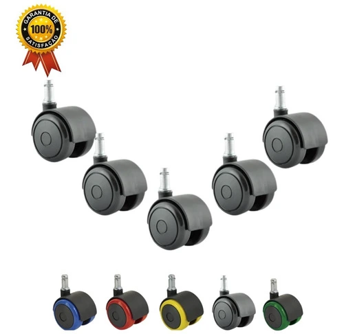 Kit C/05 Rodizio Semi Silicone Pu 55mm Preto
