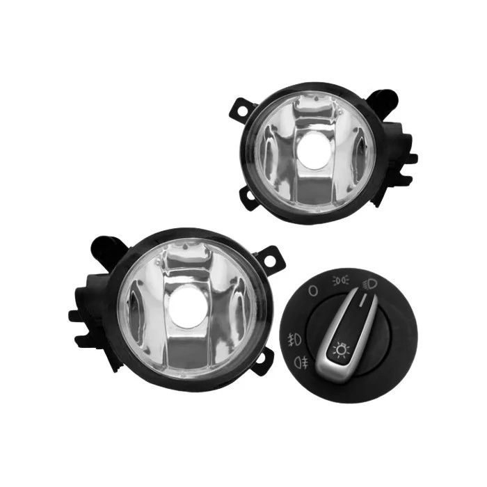 Kit Farol Auxiliar VOLKSWAGEN GOL/VOYAGE Botão Redondo Cromado sem Moldura - SUITS STS078VW