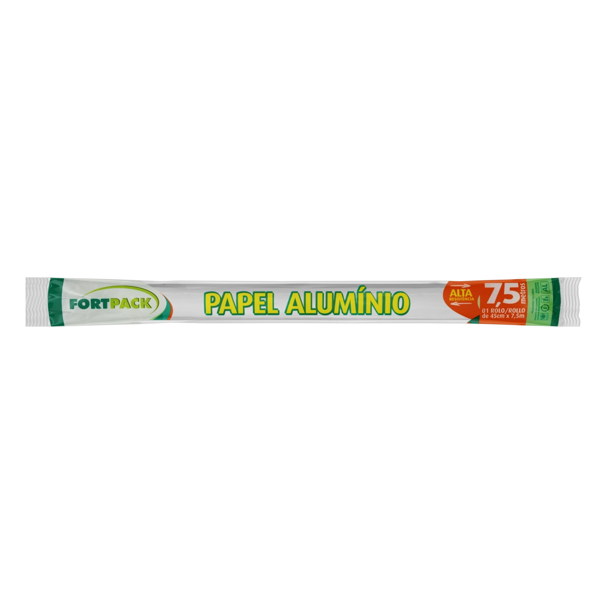 Papel Alumínio Em Rolo Fortpack 45cm X 7,5m