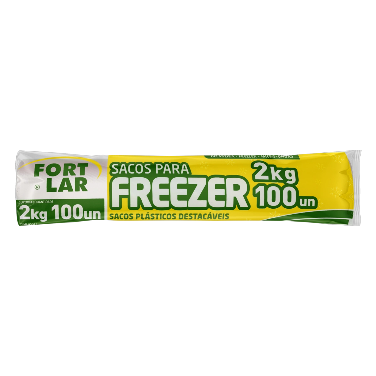 Saco Para Freezer 2kg Fortlar 20cm X 33cm 100 Unidades