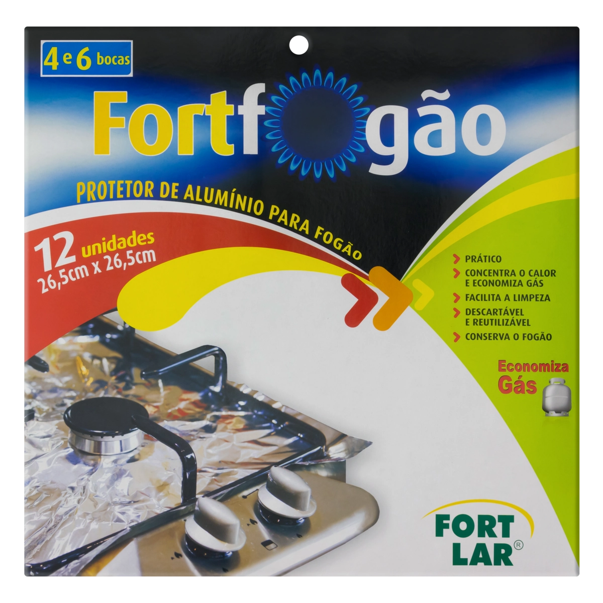 Protetor Para Fogão Fortlar Fortfogão 26,5cm X 26,5cm 12 Unidades