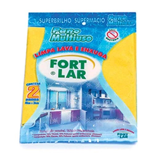 Pano Multiuso Amarelo 40x36 C/ 2