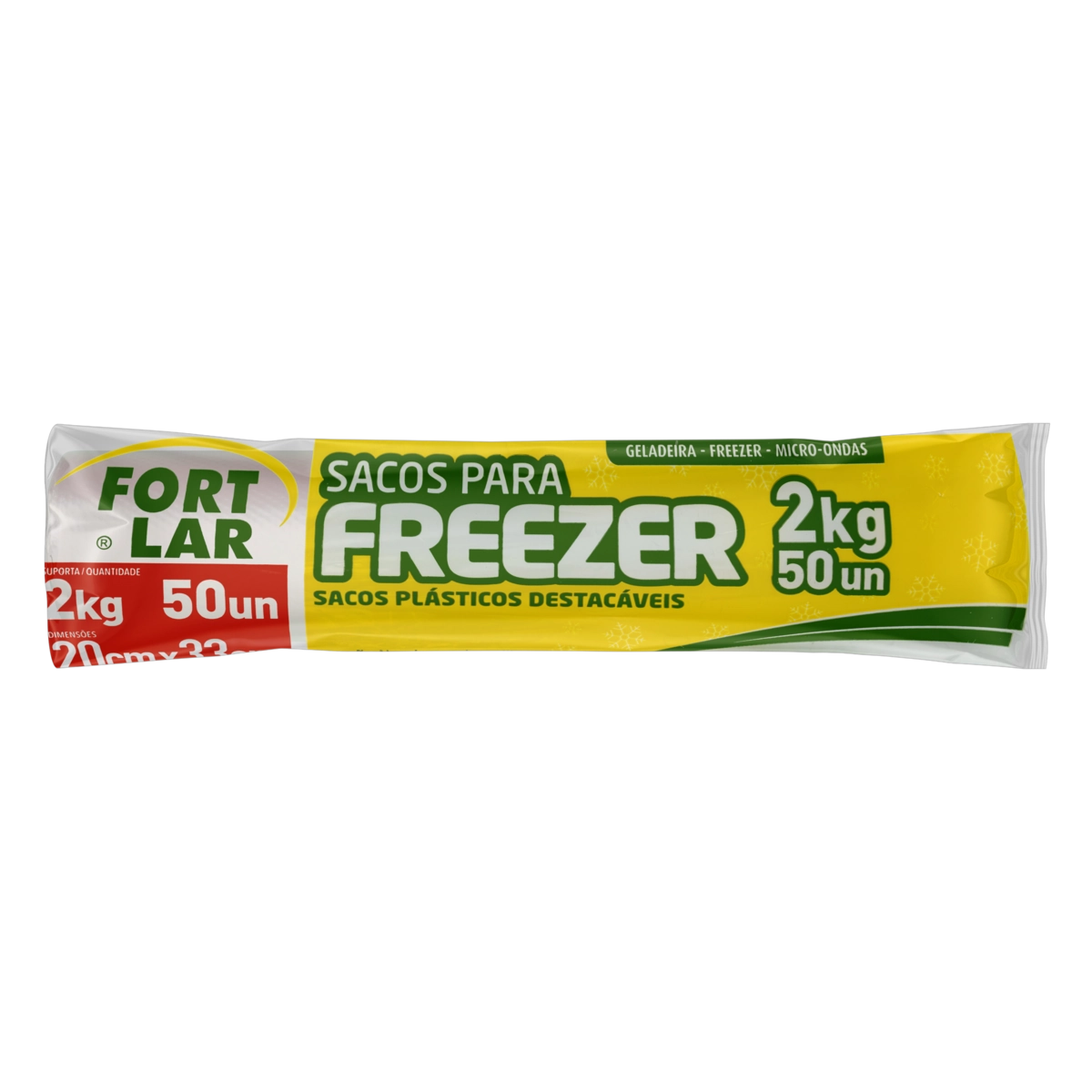 Saco Para Freezer 2kg Fortlar 20cm X 33cm 50 Unidades