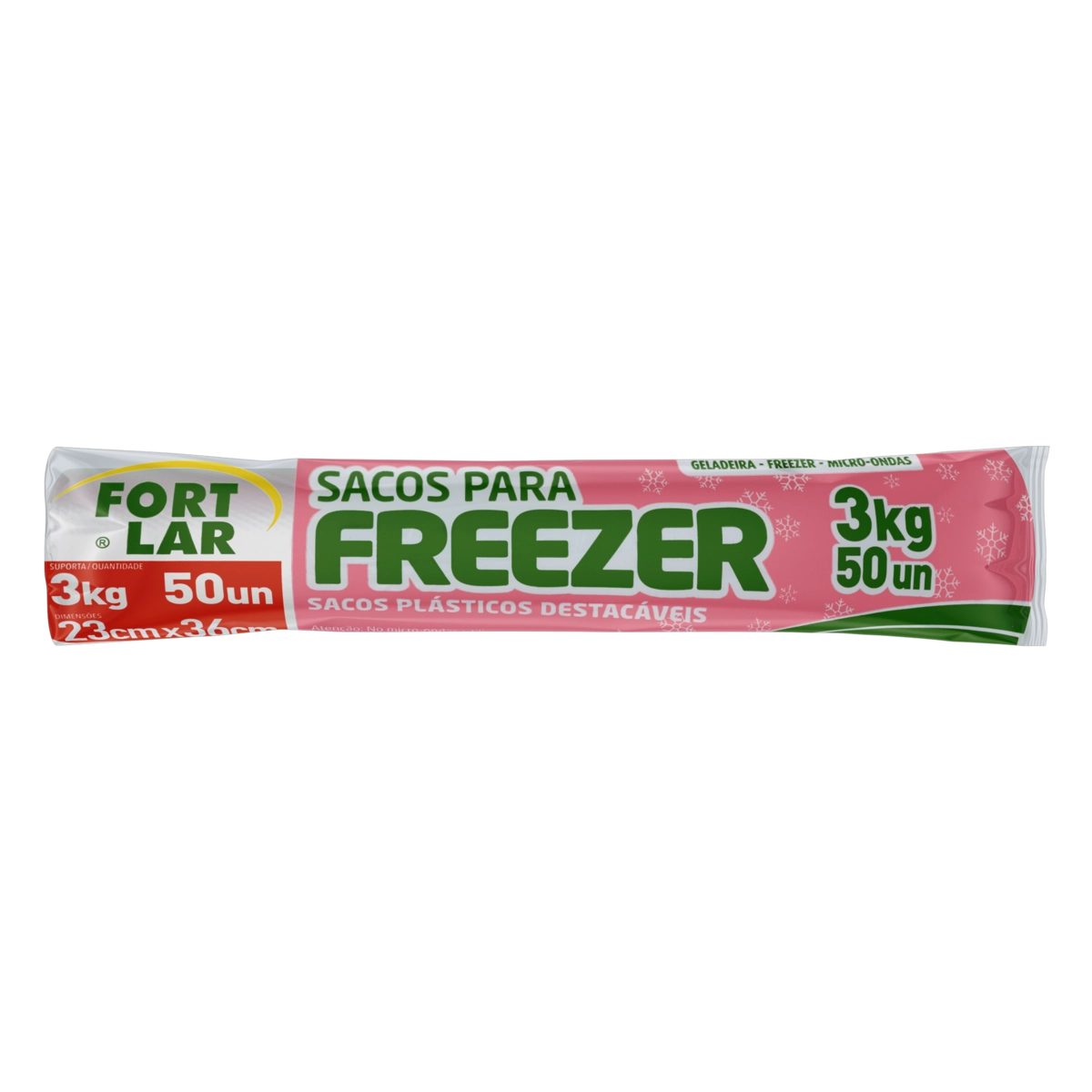 Saco Para Freezer 3kg Fortlar 23cm X 36cm 50 Unidades