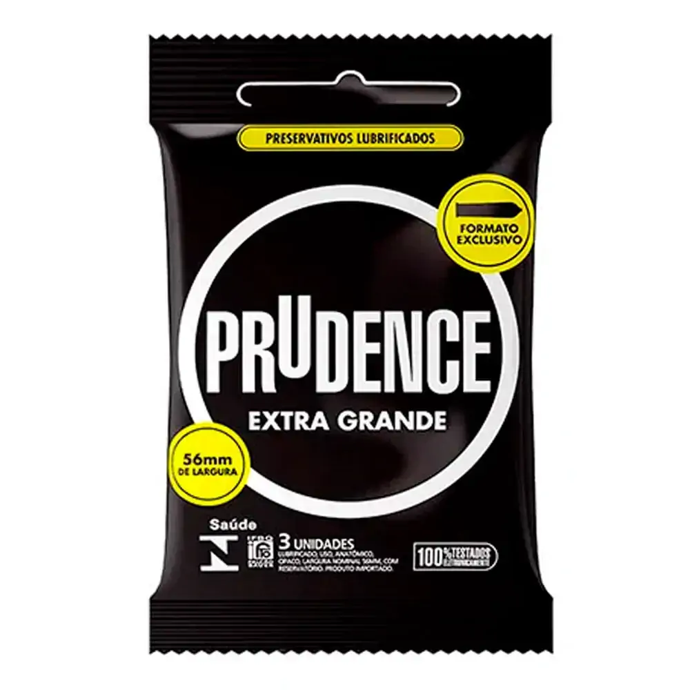 Preservativo Lubrificados Extra grande Prudence 3 Unidades