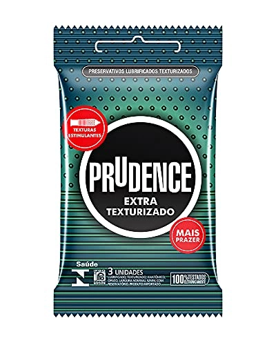 Preservativo Lubrificado Extra Texturizado Prudence Pacote 3 Unidades