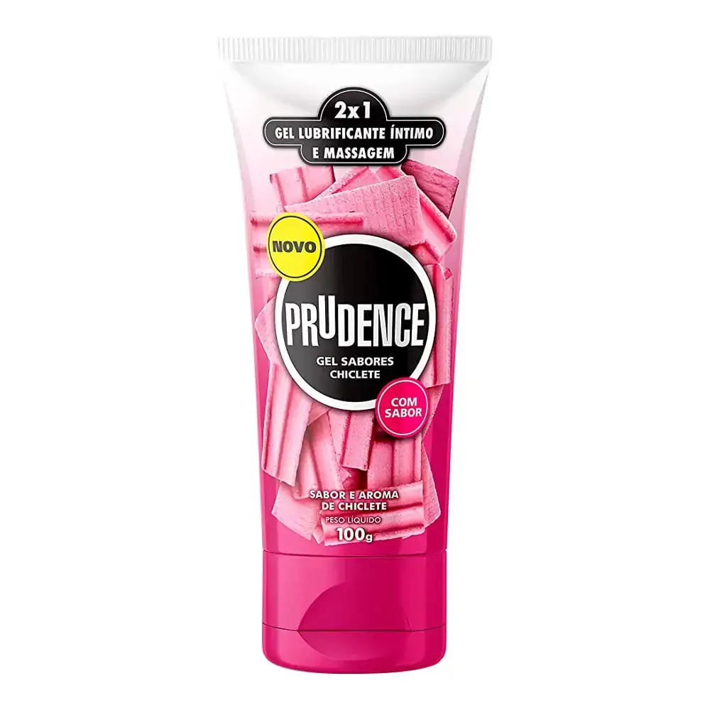 Lubrificante íntimo E Corporal Gel Chiclete Prudence Sabores Bisnaga 100g