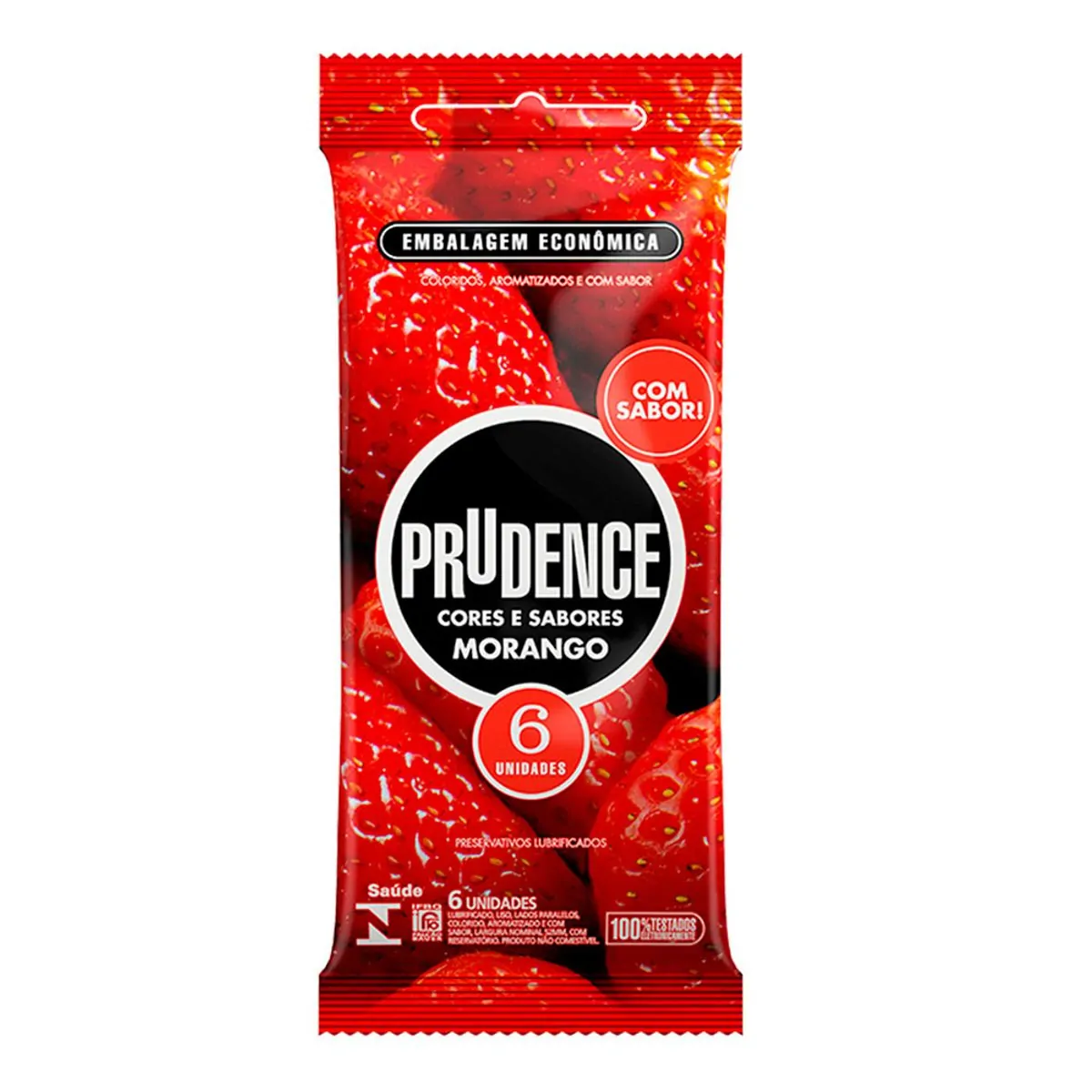PRESERVATIVO MORANGO 6 SC PRUDENCE