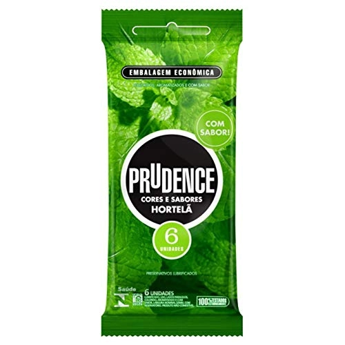 Preservativo Prudence Cores e Sabores Hortelã 6 Unidades
