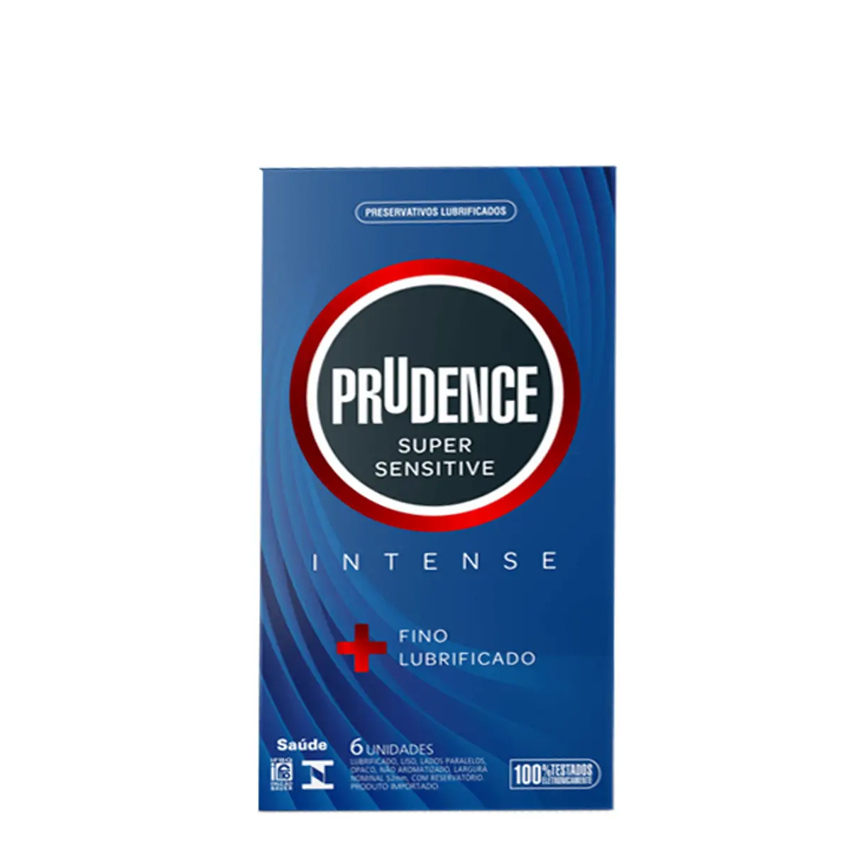 Preservativo Masculino Lubrificado Super Sensitive Prudence Intense Caixa 6 Unidades