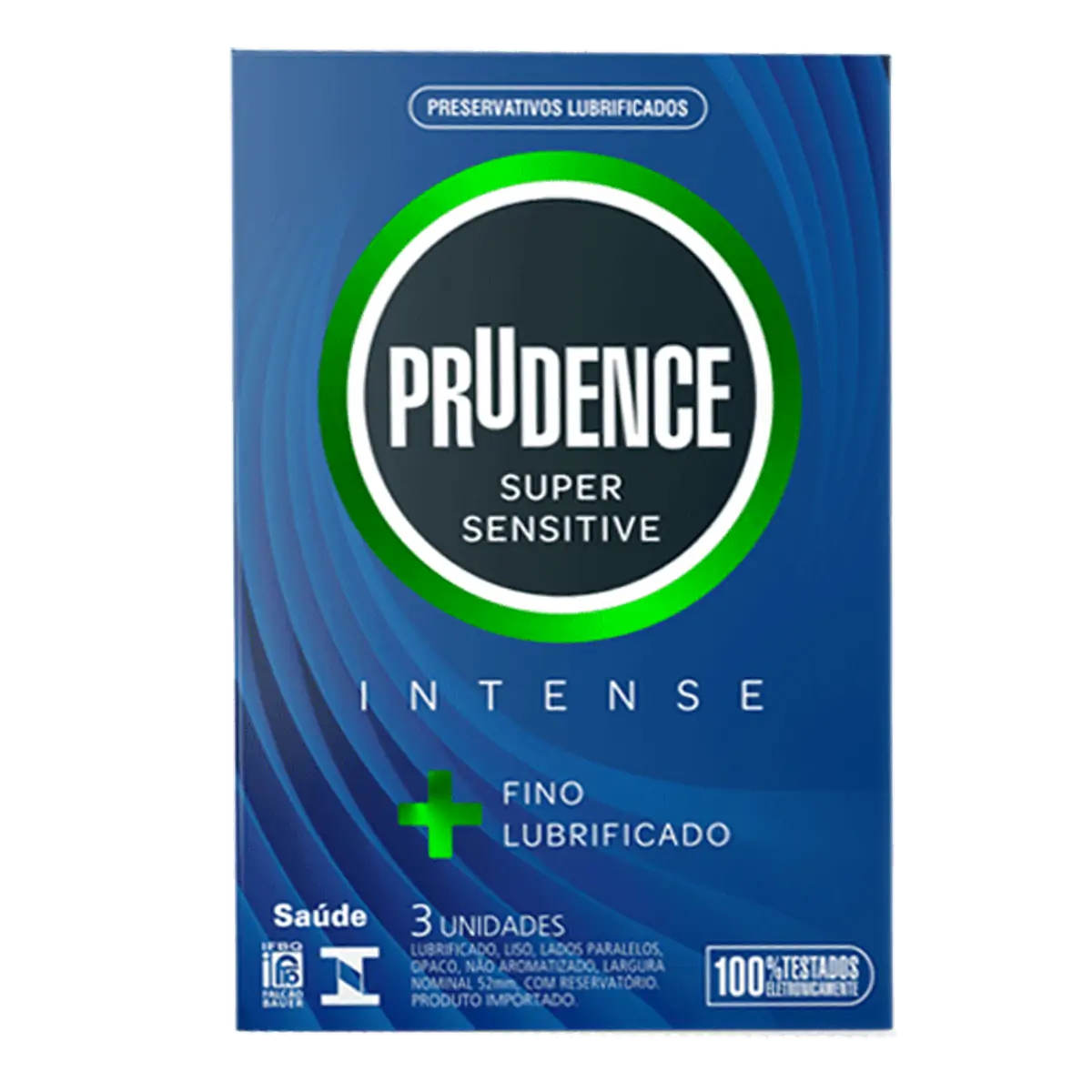 Preservativo Masculino Lubrificado Super Sensitive Prudence Intense Caixa 3 Unidades