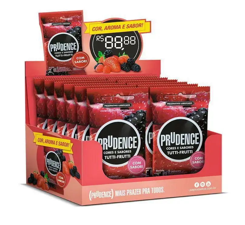 Preservativo Lubrificado Cor & Sabor Tutti-Frutti 36uni - Prudence