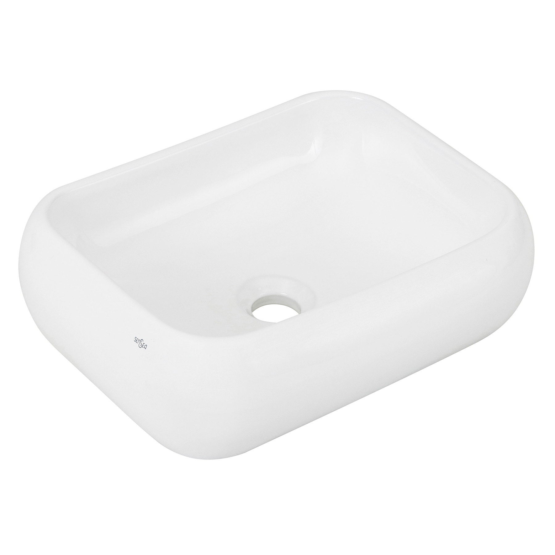 Cuba para Banheiro de Apoio Louça Retangular Branca 41x31cm Cannes Sensea