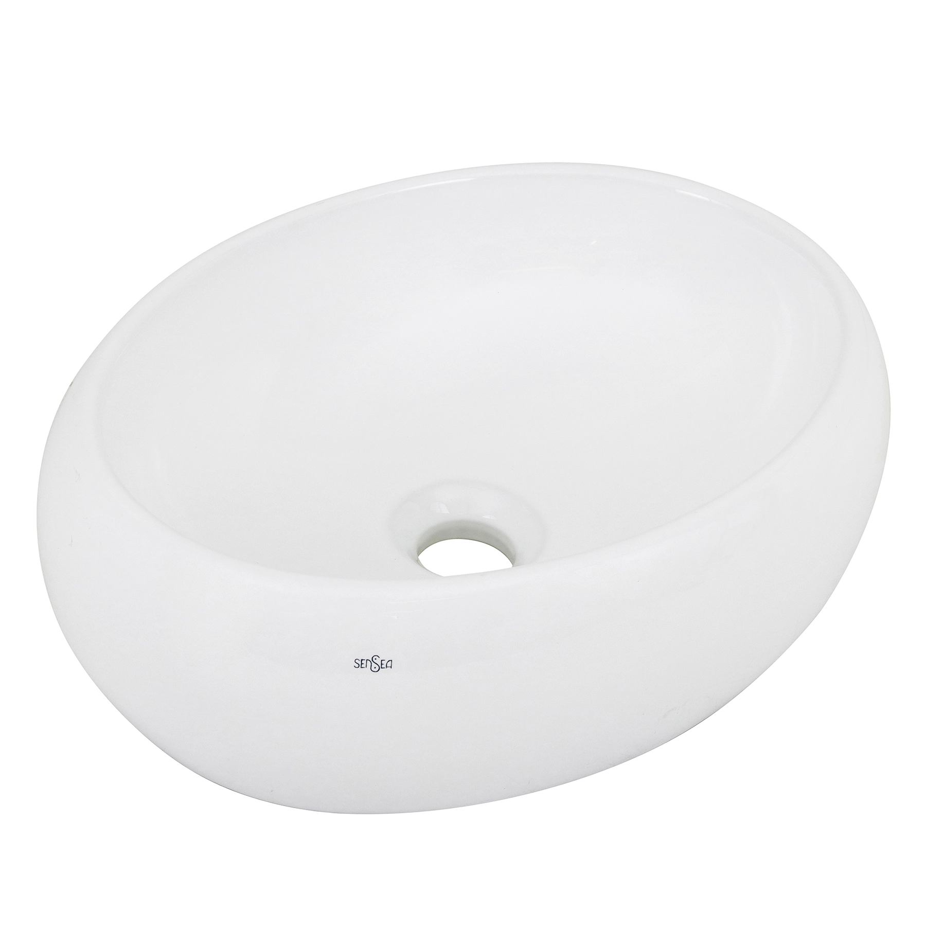 Cuba para Banheiro de Apoio Louça Oval Branca 40x30cm Marselha Sensea