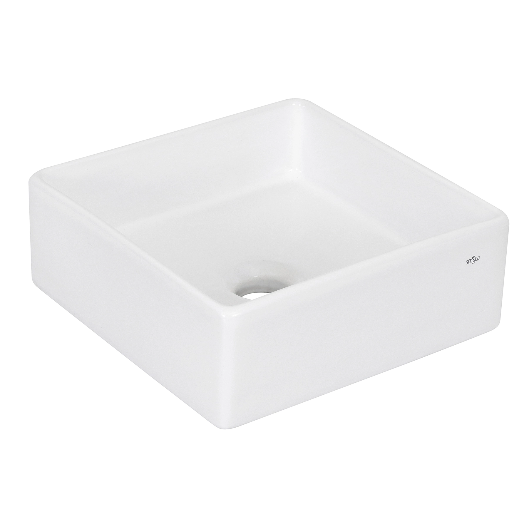 Cuba para Banheiro de Apoio Louça Quadrada Branca 30X30cm Nice Sensea