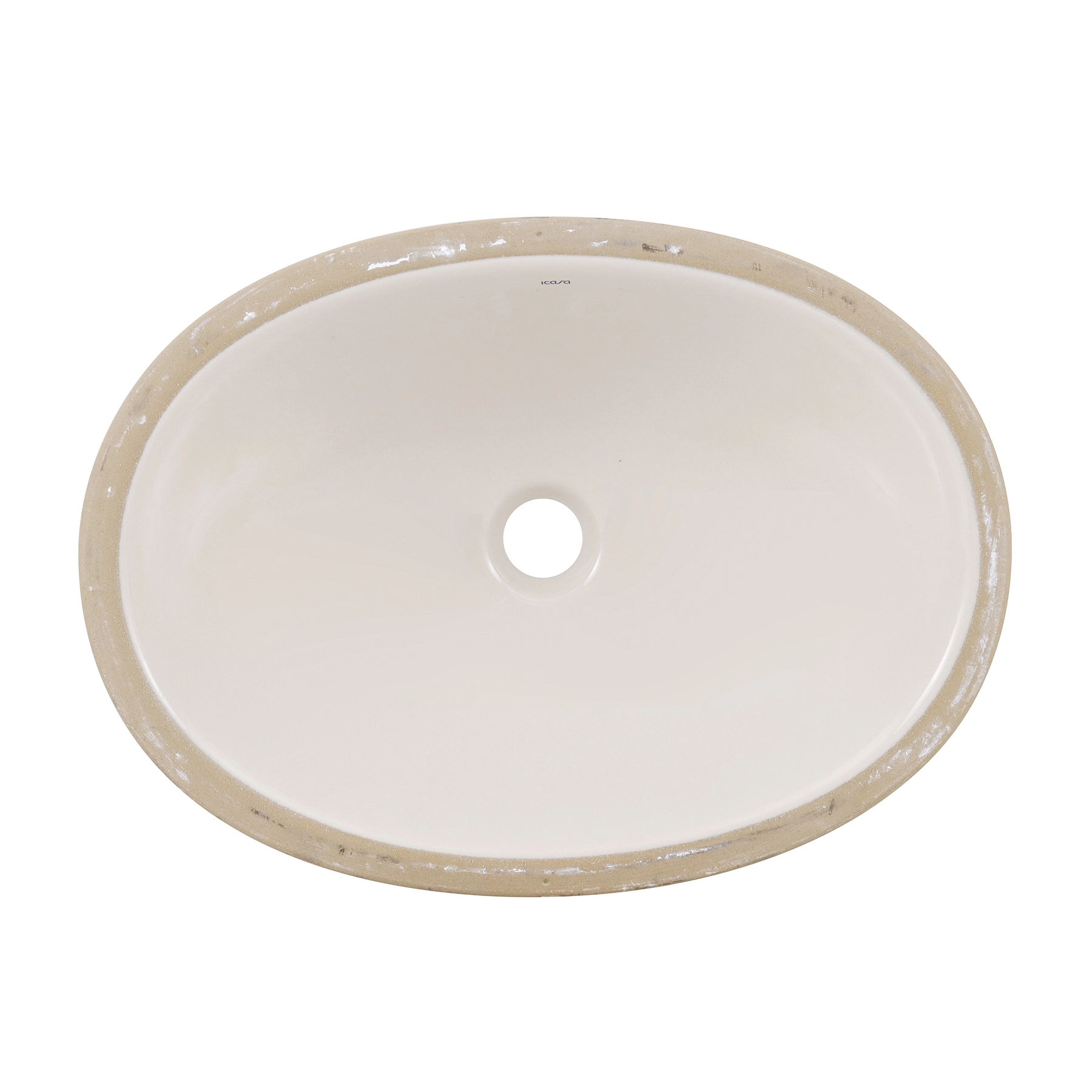 Cuba para Banheiro de Embutir Louça Oval Areia 49x36cm IL6 Icasa