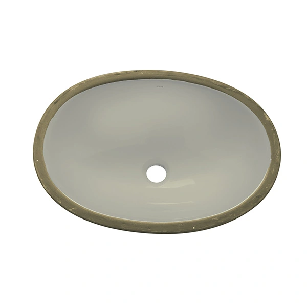 Cuba de Embutir Cerâmica Oval Palha 16x49x36cm IL6 Icasa
