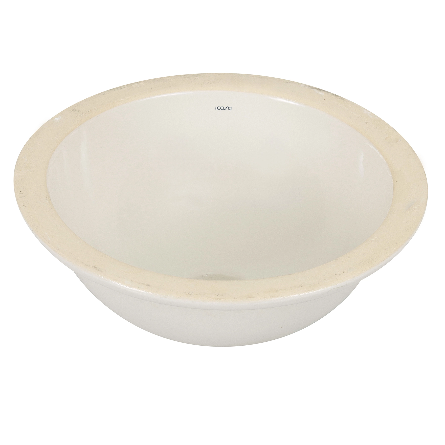 Cuba para Banheiro de Embutir Louça Redonda Palha 36cm IL61 Icasa