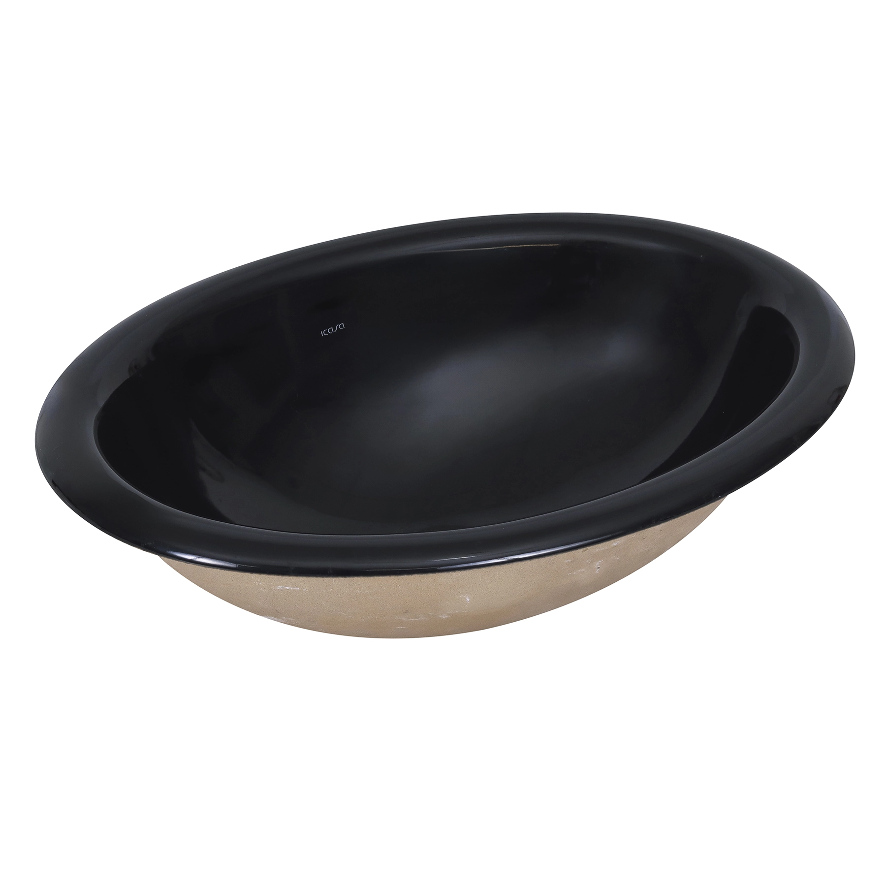 Cuba para Banheiro de Sobrepor Louça Oval Preta 44,5x33cm IL66 Icasa