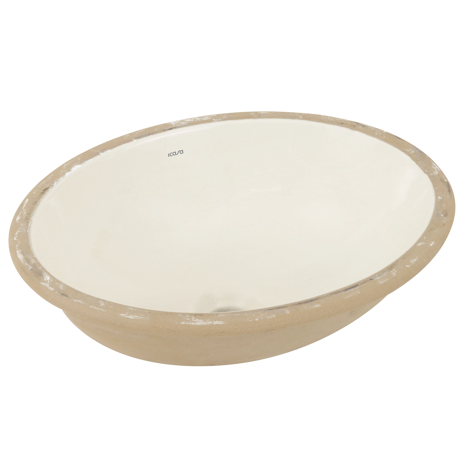 Cuba para Banheiro de Embutir Louça Oval Palha 40X30cm IL65 Icasa