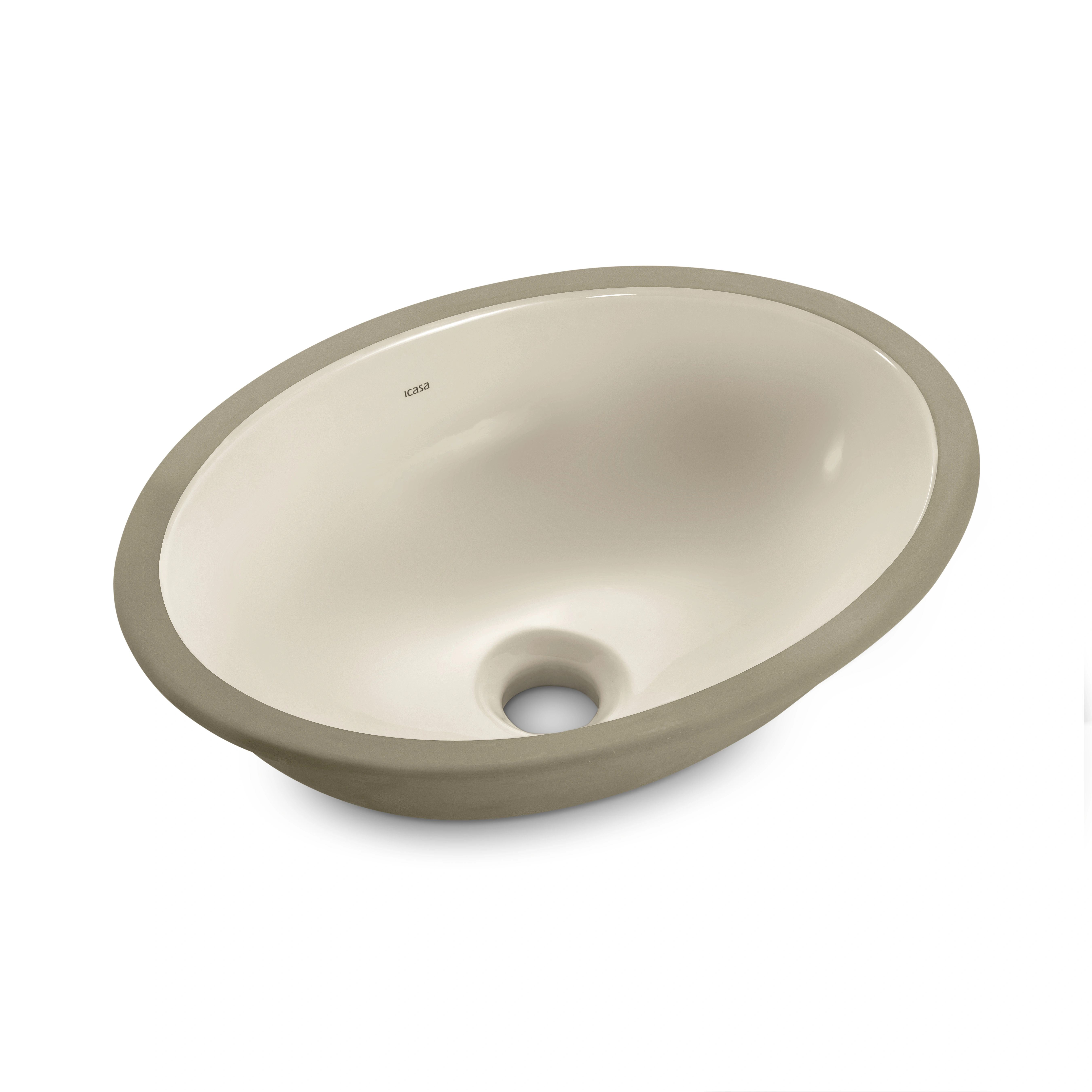 Cuba para Banheiro de Embutir Louça Oval Areia 40x30cm IL65 Icasa