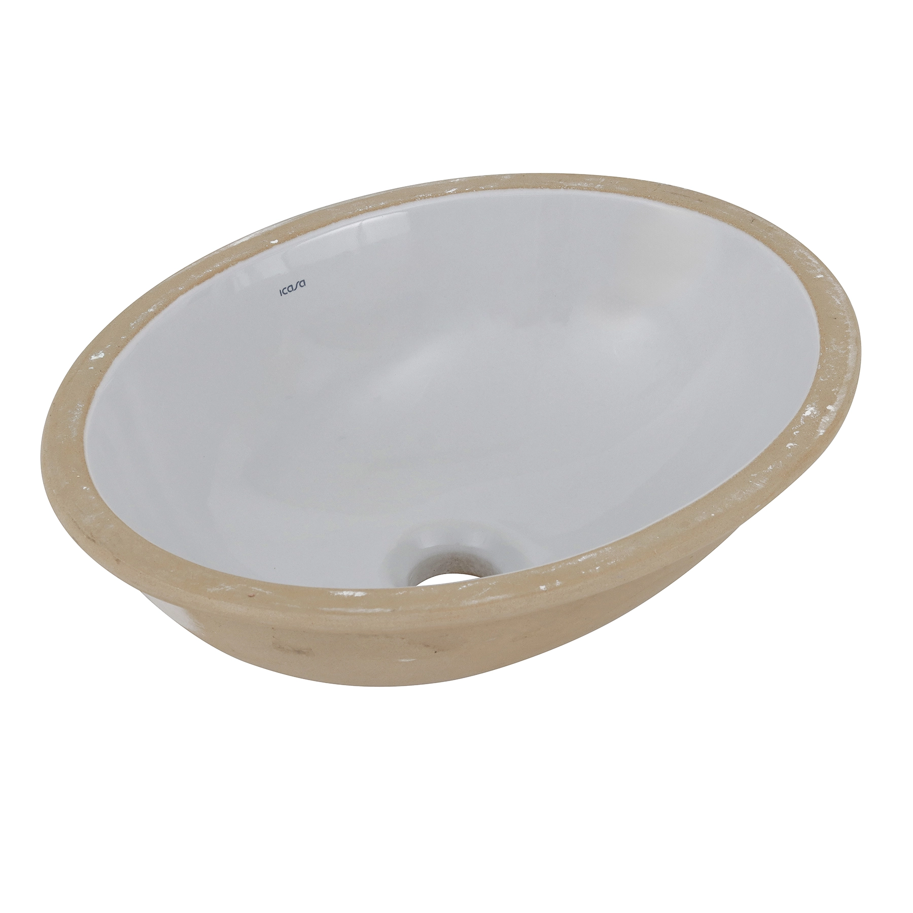 Cuba para Banheiro de Embutir Louça Oval Cinza Claro 40x30cm IL65 Icasa