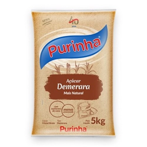 Acucar Cristal Purinha 5kg Demerara