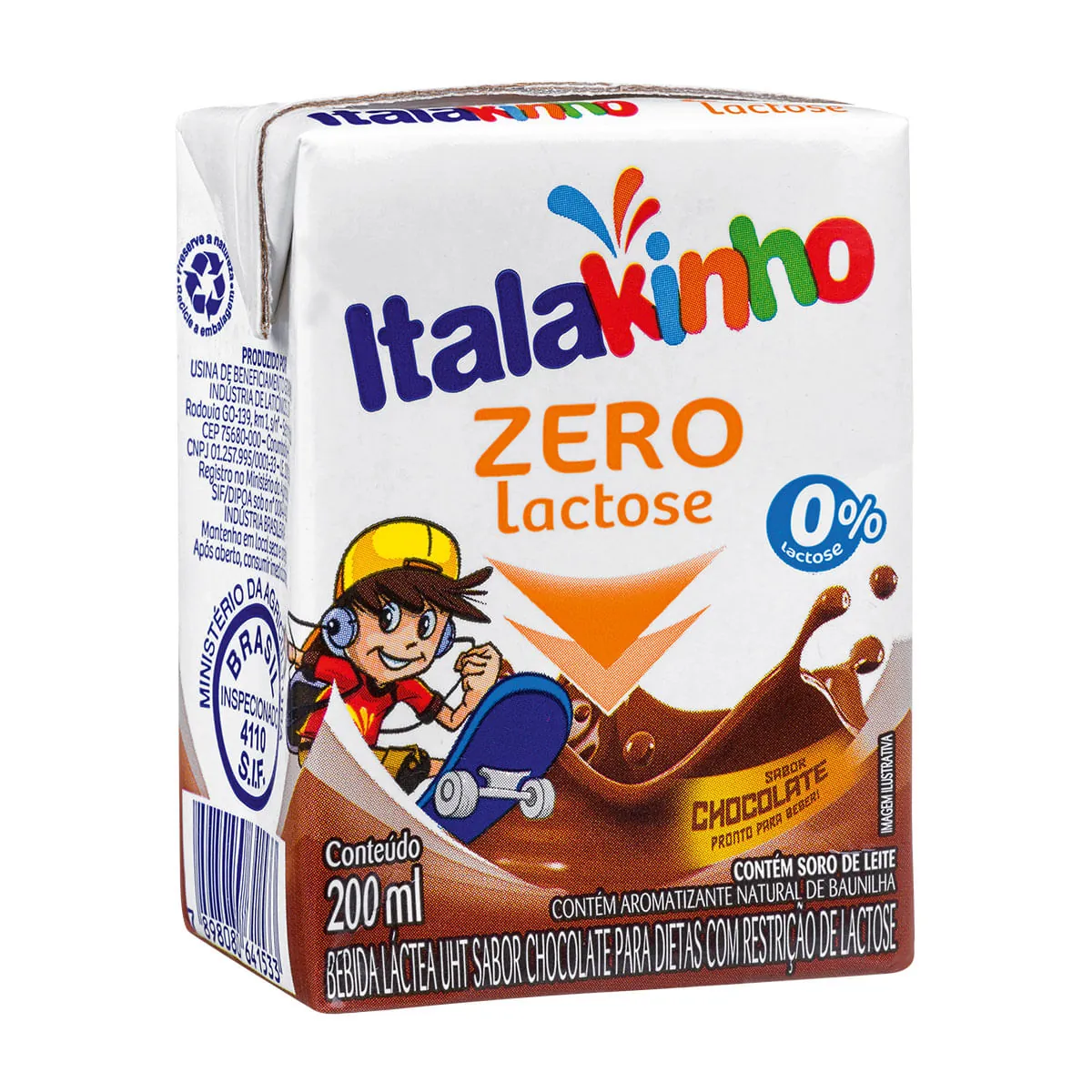 Bebida Láctea Uht Sabor Chocolate 200ml Zero Lactose Italac