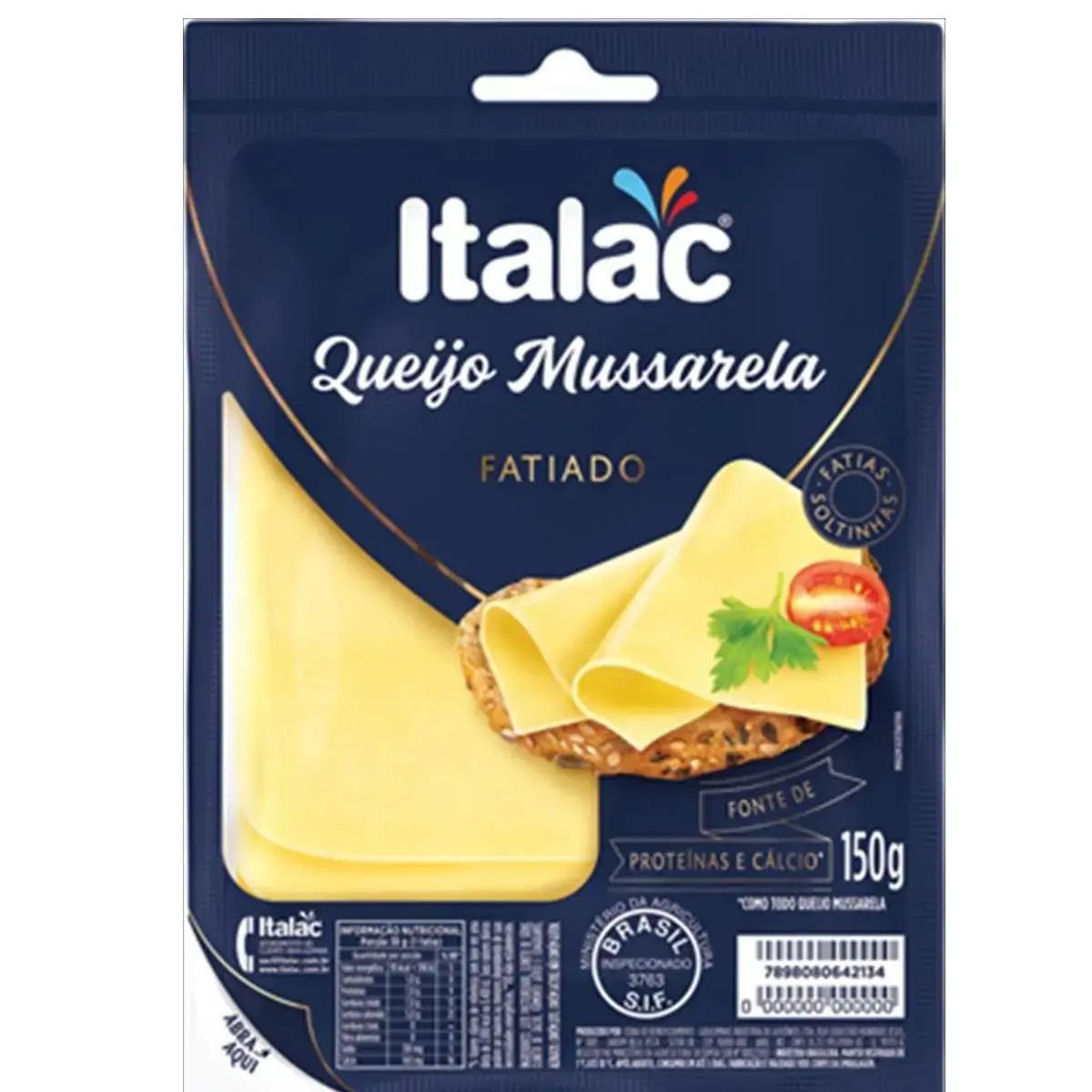 Queijo Mussarela Fatiada ITALAC 150G