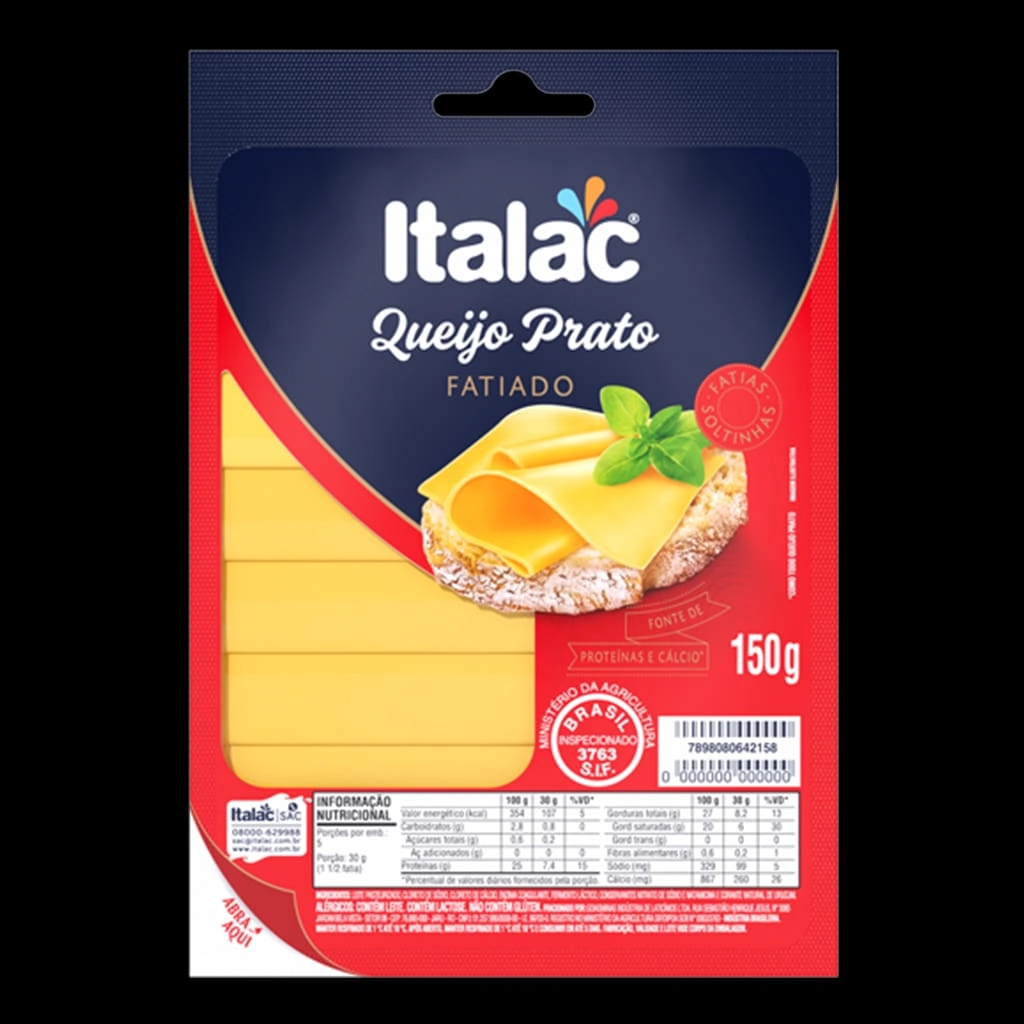 Queijo Prato Italac Fat 150g