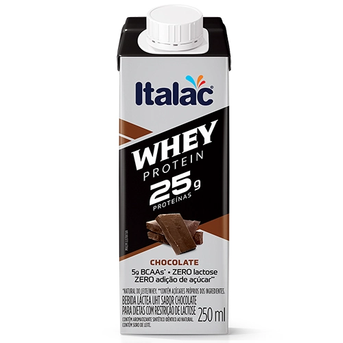 Bebida Láctea Whey Protein Zero Lactose Italac 250ml