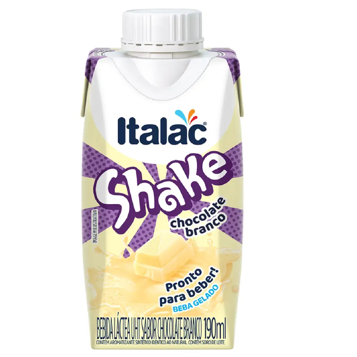 Bebida Lactea Shake Chocolate Branco Italac 190ml