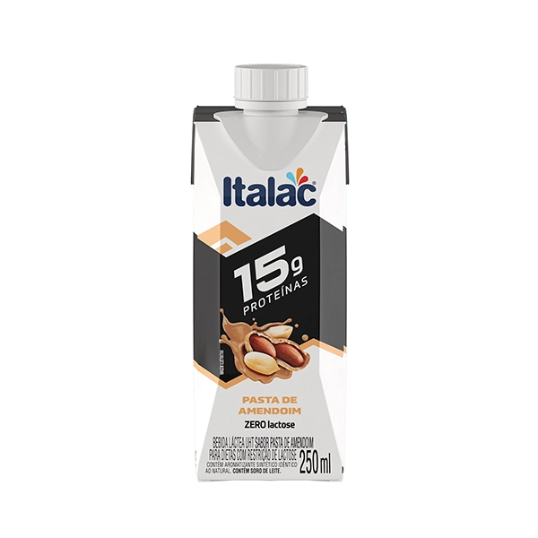 Beb.lactea Italac Whey Protein 15g Pasta Amendoim Zero 250ml