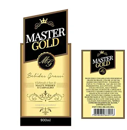 Copo Coquetel Alcoólico Malty Whisky E Carvalho Master Gold 900ml