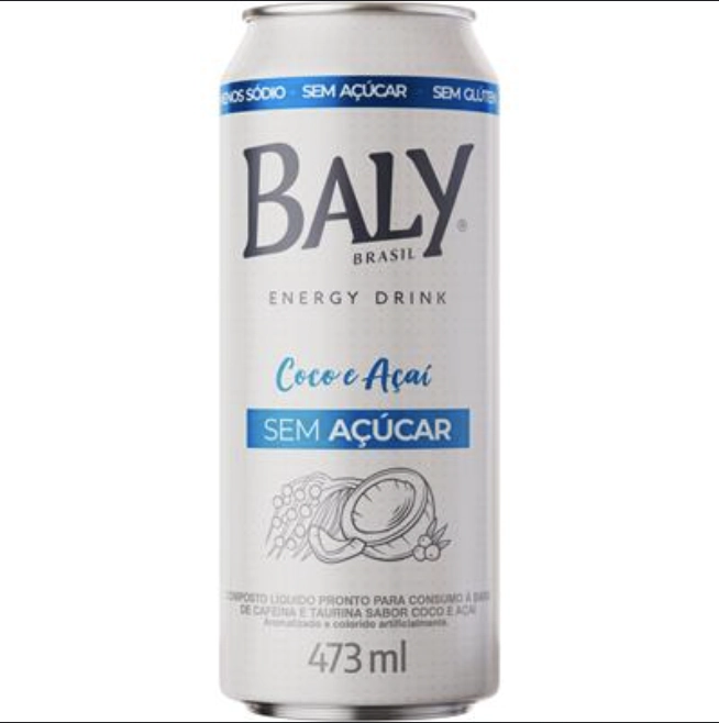 Energético Coco E Açaí Zero Açúcar Baly Lata 473ml