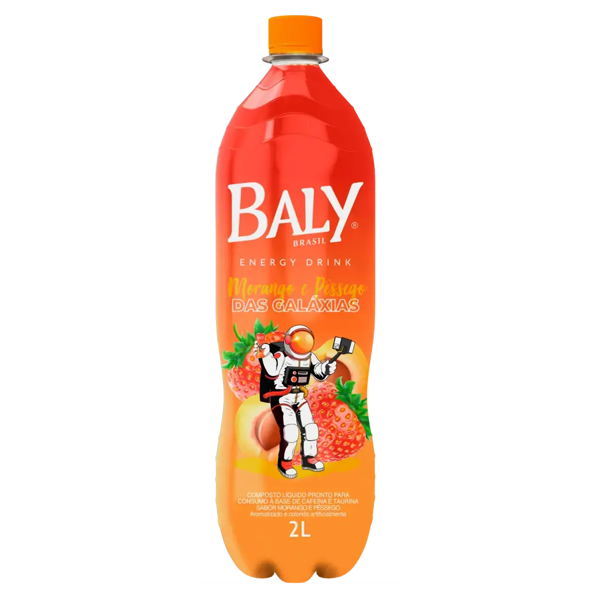 Energético Morango E Pêssego Das Galáxias Baly Garrafa 2l