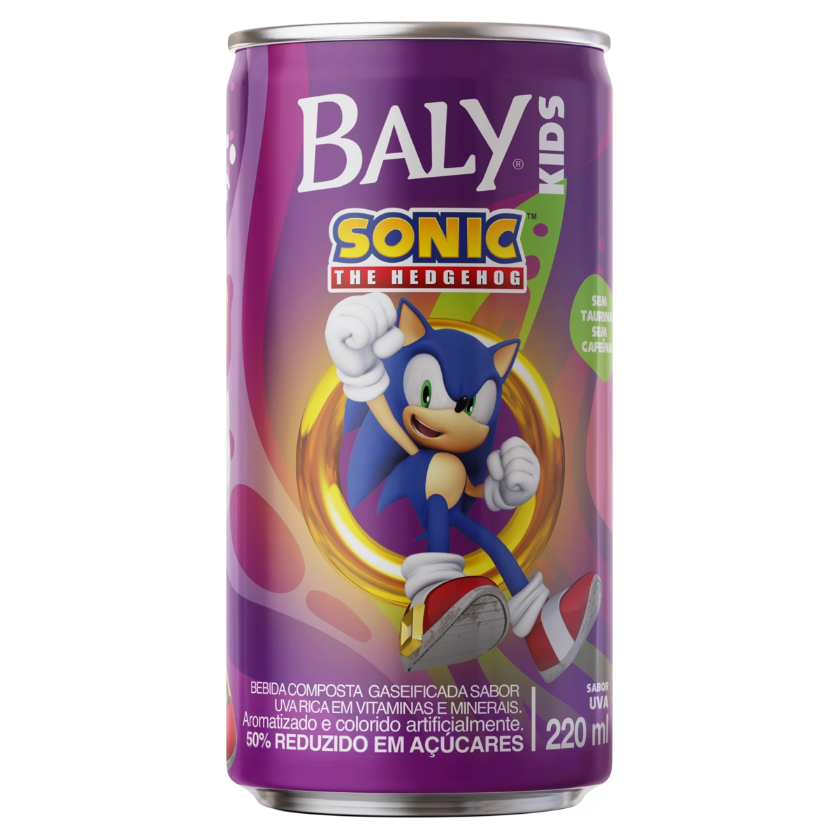 Bebida Gaseificada Uva Sonic Baly Kids Lata 220ml