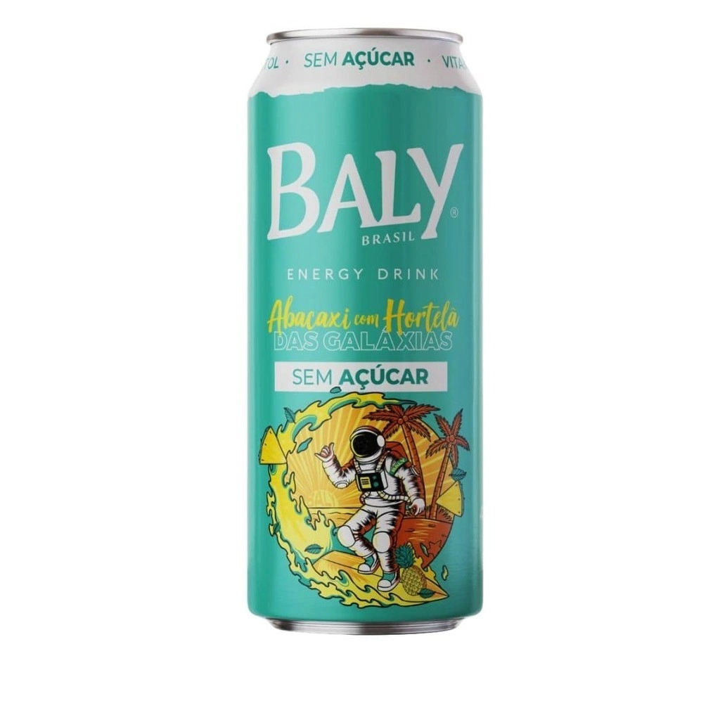 Energético Abacaxi Com Hortelã Das Galáxias Zero Açúcar Baly Lata 473ml