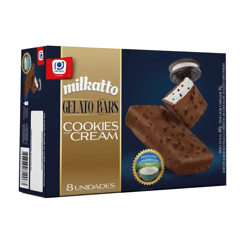 Sorvete Perfetto Milkatto Bars C/8